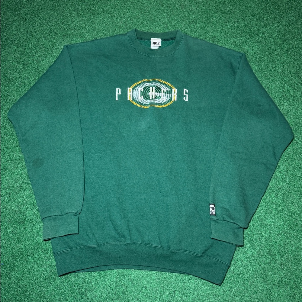 Vintage Green Bay Packers 90s Starter XL NFL USA Made 24x30 Crewneck Sweatshirt
